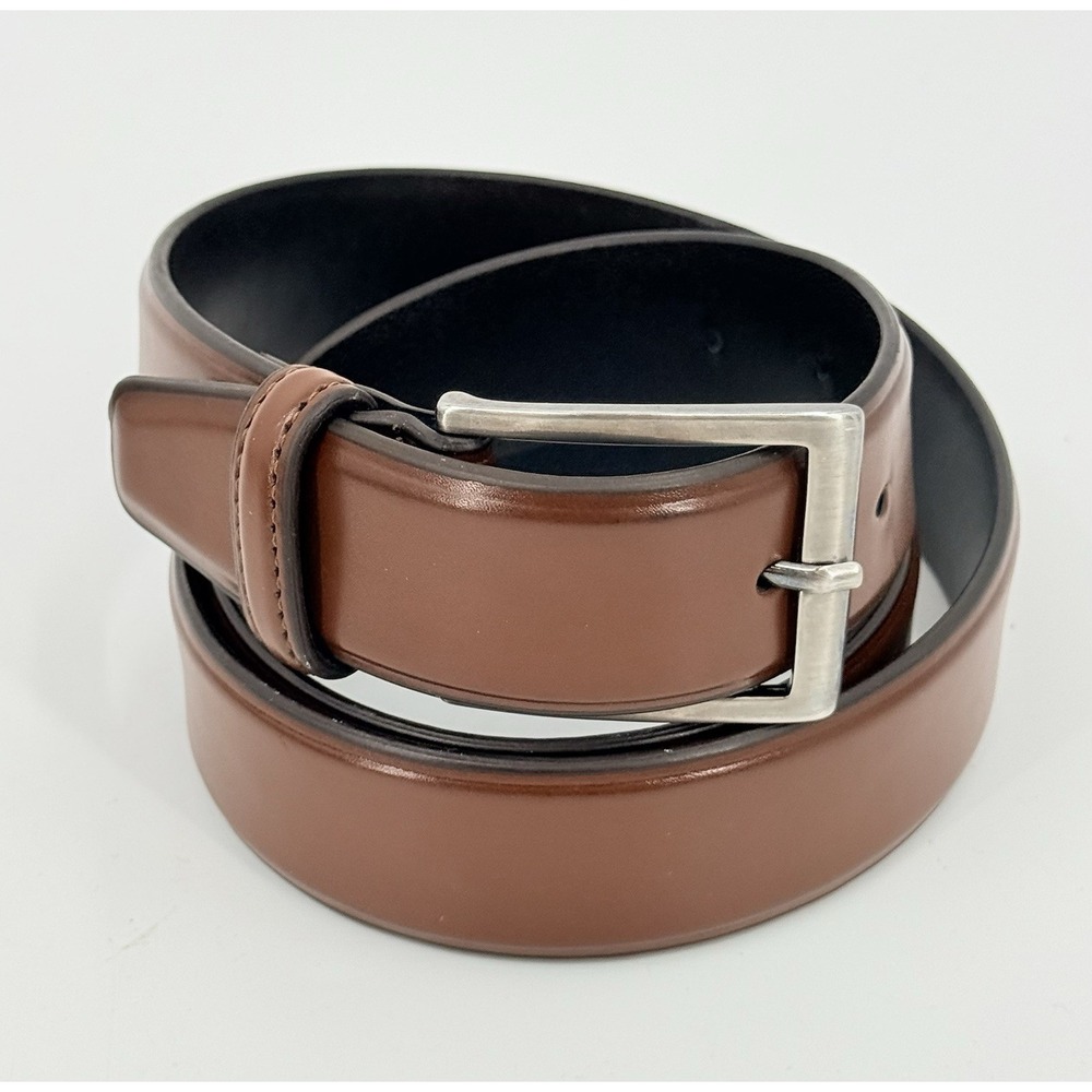 Florsheim "Carmine"  FL5011-220 1.25" Brown Leather Silver Buckle Belt Men's 38